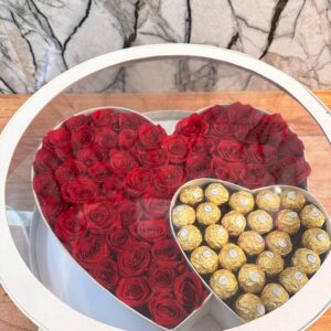 Caja de Rosas de Lujo Corazón Dúo